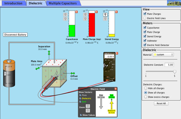 Capacitor Lab Screenshot