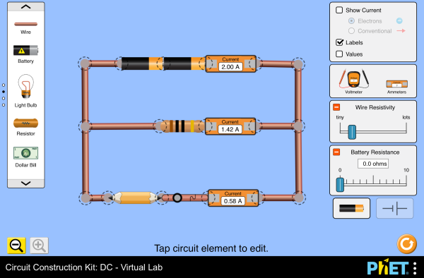 Circuit Construction Kit: DC - Virtual Lab Screenshot